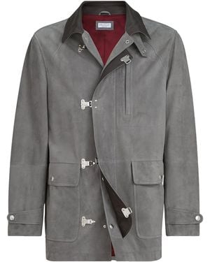 Brunello Cucinelli Suede Jacket - Grey