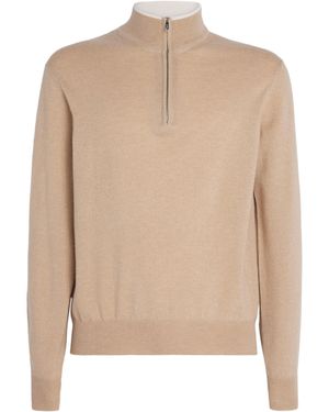FIORONI CASHMERE Cashmere Half-Zip Jumper - Natural
