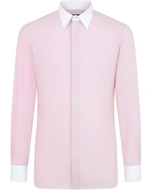 Tom Ford Cotton Contrast-Trim Shirt - Pink