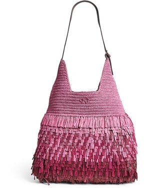Anya Hindmarch Straw Shag Tote Bag - Pink