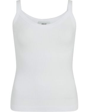 Agolde Organic Cotton-Blend Shrunken Poppy Tank Top - White