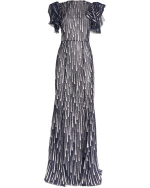 The Vampire's Wife Semi-sheer The Silver Rain Gown - Blue