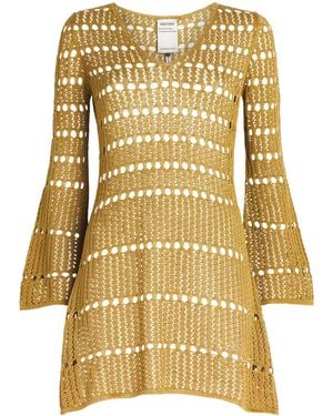 Escvdo Crochet Mishi Mini Dress - Yellow