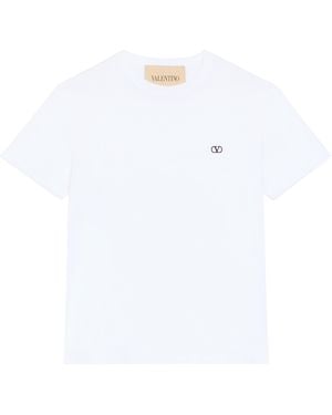 Valentino Cotton Vlogo T-Shirt - White