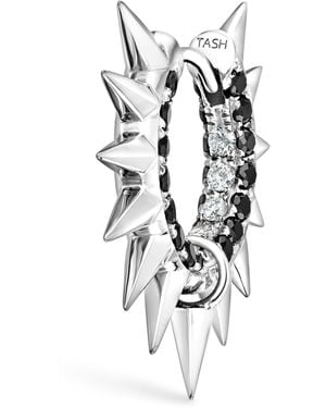 Maria Tash And Diamond Pavé Metal Mohawk Hoop Earring - White