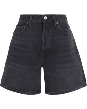 Agolde Denim Dame Wide-Leg Shorts - Blue
