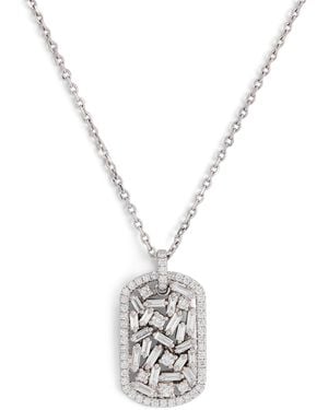Suzanne Kalan And Diamond Medium Dog Tag Pendant Necklace - Metallic