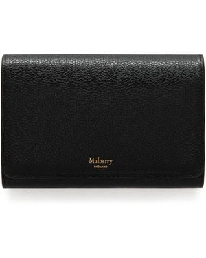 Mulberry Leather Medium Continental Wallet - Black