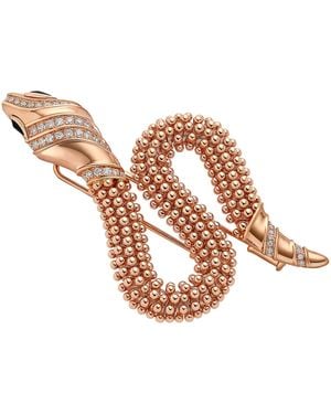 BVLGARI And Diamond Serpenti Brooch - Brown