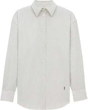 Saint Laurent Cotton Stripe Shirt - White
