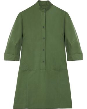 McQueen Cotton Poplin Mini Shirt Dress - Green
