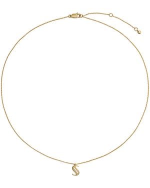 Monica Vinader Vermeil S Initial Necklace - Natural