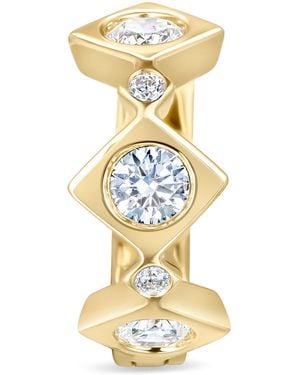 David Morris And Diamond Triolette Square Single Hoop Earring - Metallic