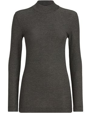 Brunello Cucinelli Virgin Wool-Blend Long-Sleeve T-Shirt - Black