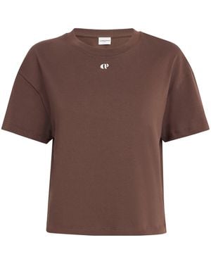 Claudie Pierlot Cotton Embroidered Monogram T-Shirt - Brown