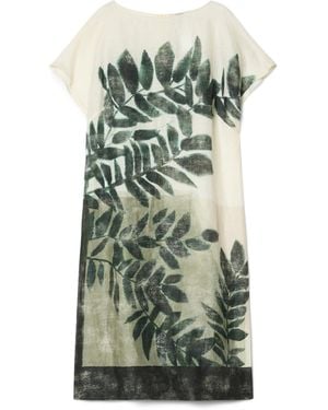 Marina Rinaldi Linen Canvas Midi Dress - Green