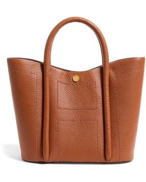 Harrods Grab Leather Rope Tote Bag - Brown