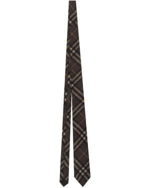 Burberry Silk Pinstripe Ekd Tie - Brown