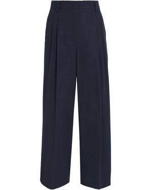 Weekend by Maxmara Cotton Wide-Leg Trousers - Blue
