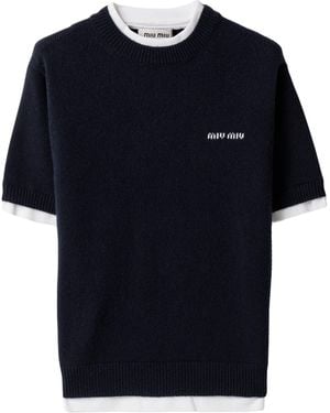 Miu Miu Cashmere T-Shirt - Blue