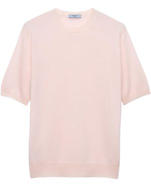 Prada Cashmere T-Shirt Jumper - Pink