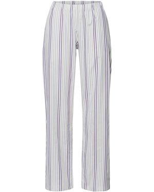 Hanro Cotton Stripe Pyjama Trousers - White