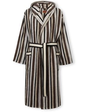 Missoni Towelling Striped Craig Robe - Black