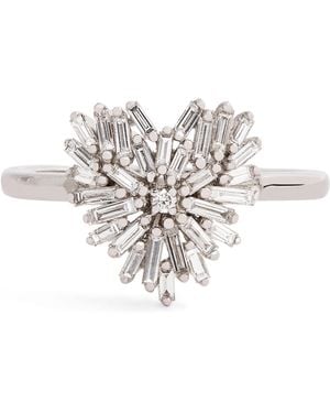 Suzanne Kalan And Diamond Classic Small Heart Ring - White