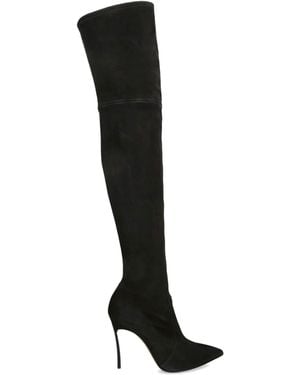 Casadei Suede Blade Over-The-Knee Boots 100 - Black