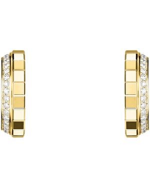 Chopard Small And Diamond Ice Cube Hoop Earrings - Metallic