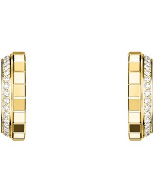 Chopard Small And Diamond Ice Cube Hoop Earrings - Metallic