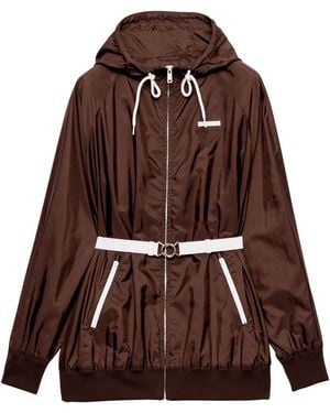 Prada Re-Nylon Belted Raincoat - Brown