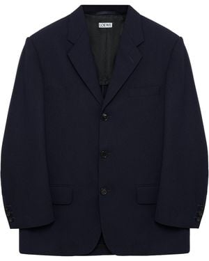 Loewe Wool Single-Breasted Blazer - Blue