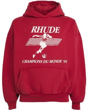 Rhude Cotton Set Piece Hoodie - Red