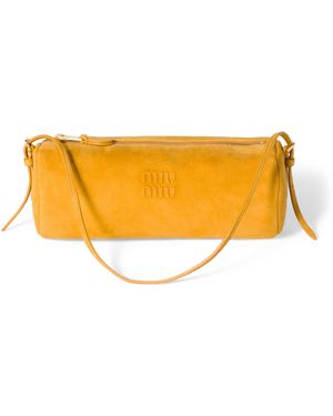Miu Miu Suede Logo Pouch - Orange