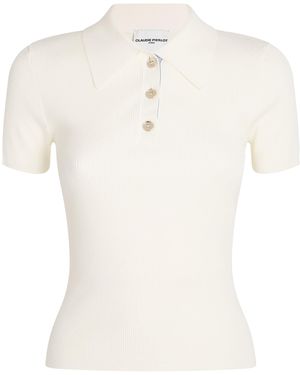 Claudie Pierlot Knitted Polo Shirt - White