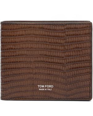 Tom Ford Calfskin Scale-Effect Wallet - Brown