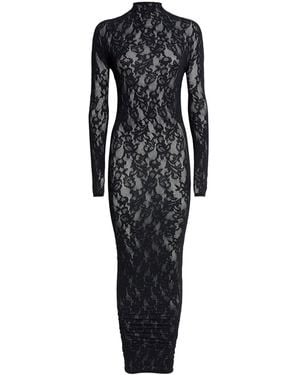 Skims Lace Long-Sleeve Maxi Dress - Black