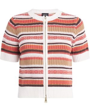 ME+EM Organic Cotton Stripe Cardigan - Red
