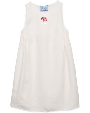 Prada Linen Canvas Mini Dress - White