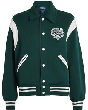 Polo Ralph Lauren Cotton-Blend Embroidered Bomber Jacket - Green