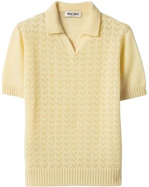 Miu Miu Cashmere Polo Jumper - Yellow