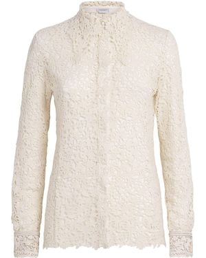Gabriela Hearst Cashmere Floral Vera Shirt - White