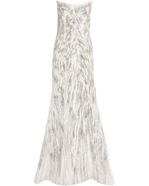 Gaurav Gupta Beaded The Linear Glistening Gown - White