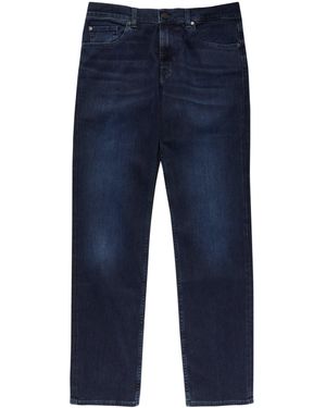 7 For All Mankind Straight Luxe Dark-Wash Jeans - Blue