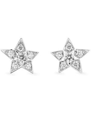 CHANEL And Diamond Comète Géode Stud Earrings - White