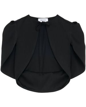 McQueen Crepe Cropped Jacket - Black
