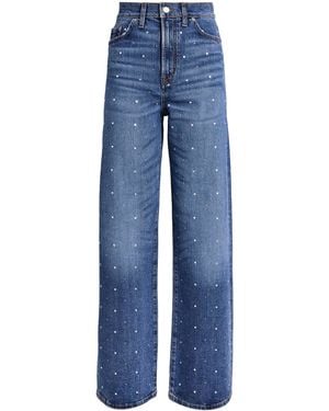 Maje Studded Wide-Leg Jeans - Blue