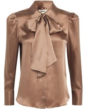 L'Agence Silk Tie Blouse - Brown