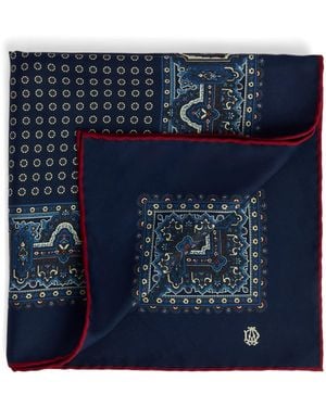 dunhill Silk Printed Neckerchief - Blue